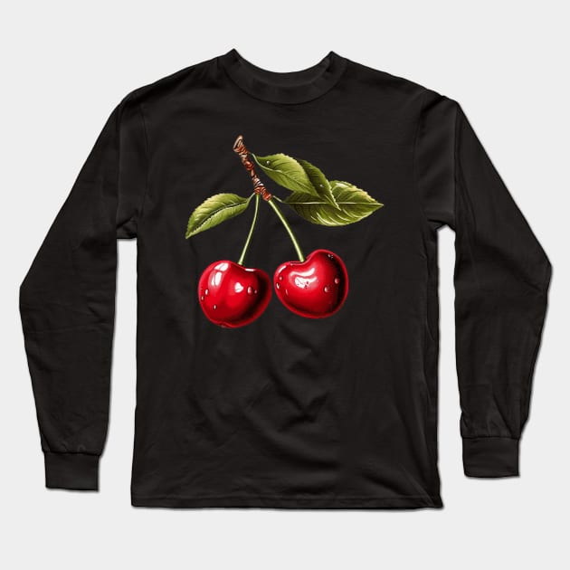 Cherries Long Sleeve T-Shirt by Teravitha